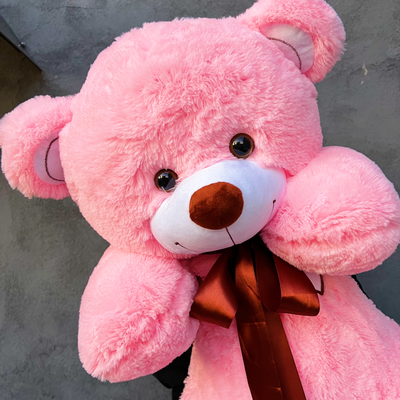 Большой плюшевый медведь 135 см розовый Феликс