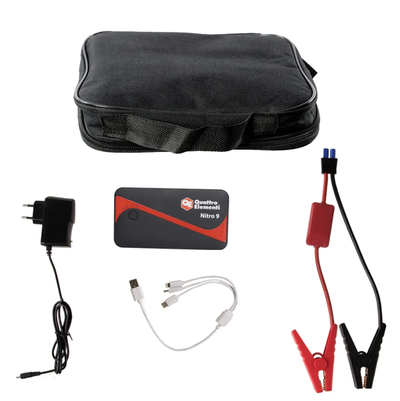 Пусковое устройство QUATTRO ELEMENTI Nitro 9  (12В, 9000мАч, 450А,, USB, LCD-фонарь)