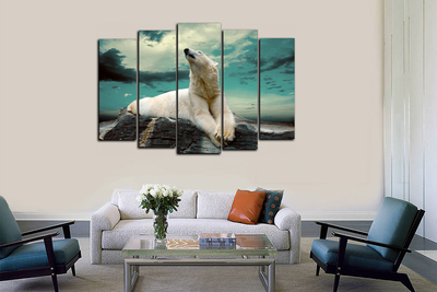 Модульная картина "Белый медведь"
