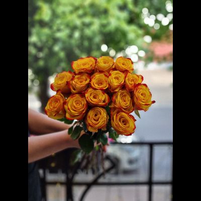 Роза Эквадор &quot;Хай оранж&quot; 60 см 15 шт