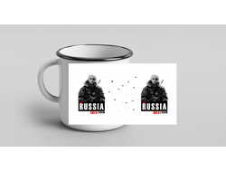 Кружка металлическая эмалированная Путин, Россия №19