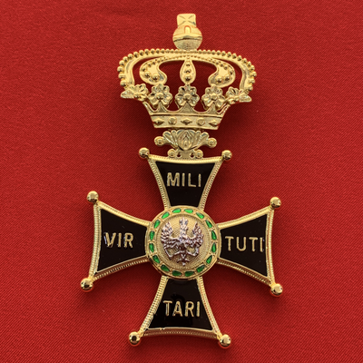 Орден Виртути Милитари или Военного Достоинства 1-й степени с бантом из муаровой ленты. Полноразмерная копия LUX! Лот № 61.