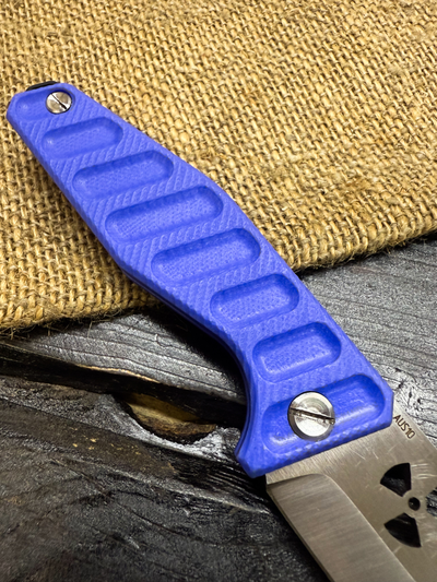 Фрикционный складной нож Атом-1 сталь AUS10, рукоять G10 синий