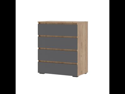 Хелен КМ 02 Комод 4 ящика 800х958х465 дуб крафт золотой/графит
