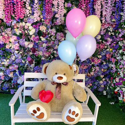 Подарочный набор №9 - Плюшевый мишка 150 см, Шарики 5, Киндер бокс средний