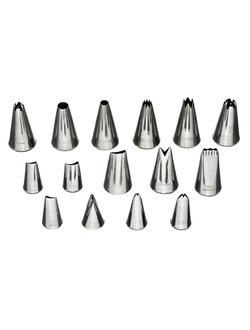 Набор кондитерских насадок 15 шт нерж. для кремовых роз и пионов