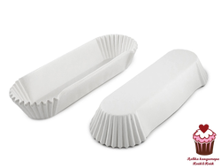 Капсулы бумажные для эклеров Белые, 24 шт 13,6х3,4 см