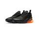 Nike Air Max 270 черные с оранжевой пяткой