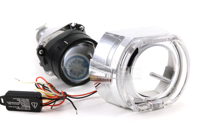 Бленда (маска) для линз 2.5 дюйма, F-Style с кольцом CREE (белый) 2 режима, 1шт