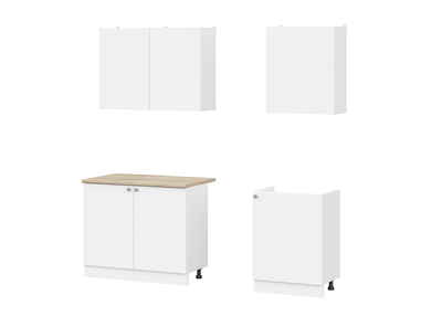 КГ-6 (1600) Белый текстурный/Дуб сонома кухонный гарнитур