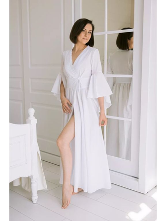 Будуарное платье-халат (белое)
