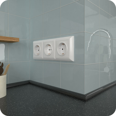 Акриловый плинтус бордюр на столешницу BNV ПШ12 12х12х1800мм Черный