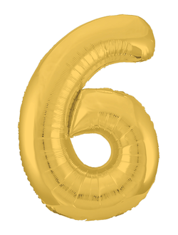 Шар цифра 6 золотая