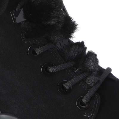 Ботинки женские замшевые  Michael Kors на шнуровке черные