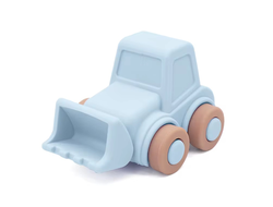 Развивающая игрушка Бульдозер из пищевого силикона голуой
