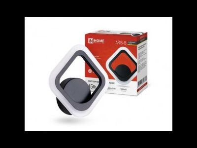 ASD/inHome св-к св/д БРА управл. 15W(1050lm) 2K-4K-6K 200x45 черный ELEGANT ARIS-15B STEP COLOR 5338