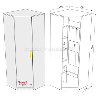 Шкаф Принт угловой
