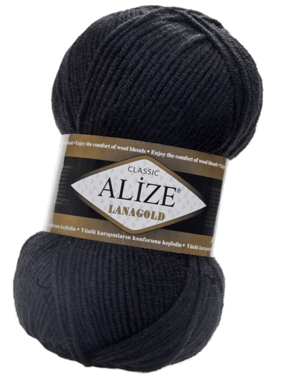 Lanagold (Alize) пряжа цвет №60 черный