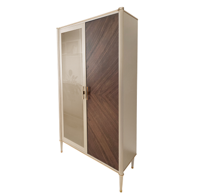 ШКАФ 2-Х ДВЕРНЫЙ ВЕНЕЦИЯ ДВЕРЬ СТЕКЛО АРТ Т-172 МЕЛАНЖ/ОРЕХ (L114,6*P45*H193) TIMBER