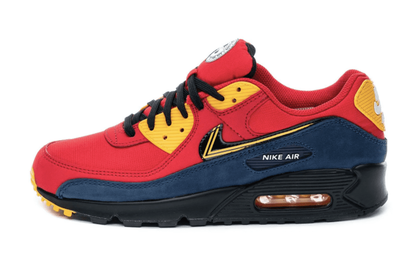 Nike Air Max 90 London замша (красные с черным)