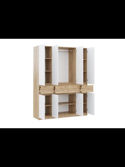 Бостон Лайт Шкаф ШК-004 (4-ств.) Дуб Крафт золотой / Белый (Гладкий)