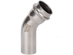 Угольник ROMMER однораструбный 45° ВПр-НПр, 28, из нержавеющей стали прессовой