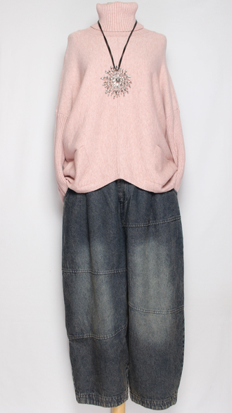 Джинсы "Строчки асимметрия синие р.48-54