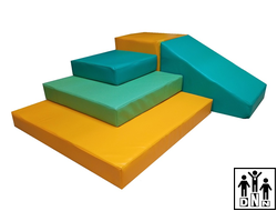 Мягкий модульный Спортивный комплекс «Островок-2» желтый / зеленый / салатовый