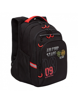 Рюкзак школьный GRIZZLY RB-050-21 черный красный