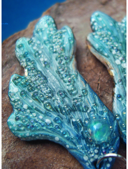 "Крылышки Лазурной Аквафеи", серьги с радужными опалами