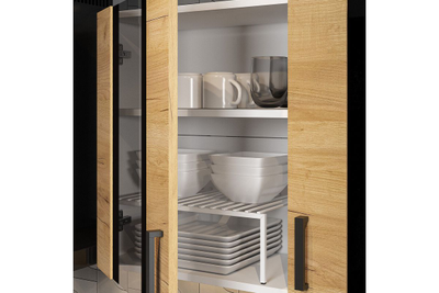 Кухонный гарнитур "Абрау" (1,0м) Белый, Дуб Золотой