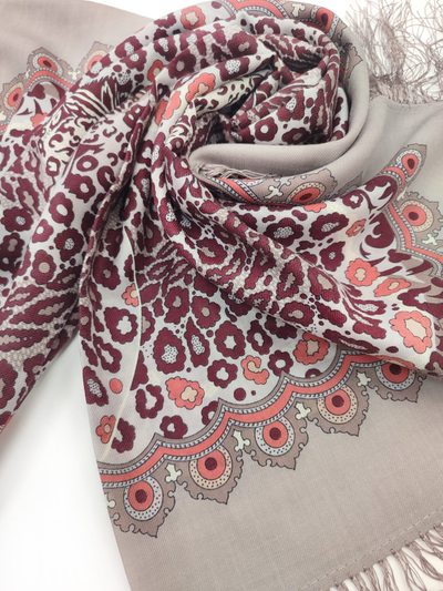 Павловопосадский платок Леопарды 2118-3