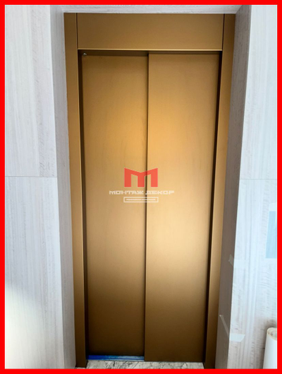 Оклеить двери лифта