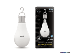 Gauss LED A60 7w 840 E27 с Li-Ion аккумулятором