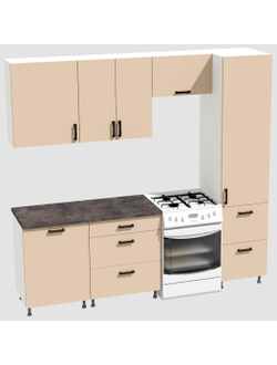 Кухня Эконом 1,8 метра с колонкой (1300х500) Цвет: Фон бежевый/Фон бежевый