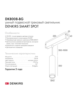Трековый светильник Denkirs DK8008-BG