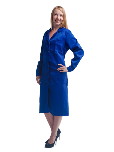 Халат женский Рабочий (тк.Смесовая,210), васильковый