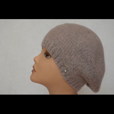 Розовый однослойный берет из альпака Италия Vizio 6474 ВО фото