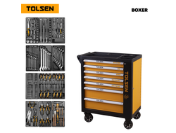Набор инструментов 157 предметов, "BOXER", в черной тележке TOLSEN TT85415