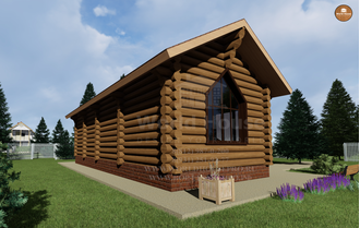 ПРОЕКТ ДЕРЕВЯННОЙ БАНИ ИЗ БРЕВНА С БАССЕЙНОМ №71