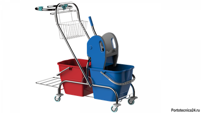Двухведерная уборочная тележка Катарина + держатель для мусорного мешка на 120л