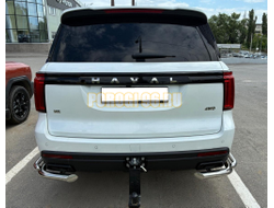 Защита заднего бампера  угловая двойная Папа Тюнинг d60/42 для Haval H5 2024-