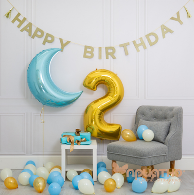 СЕТ ИЗ ВОЗДУШНЫХ ШАРОВ "BABY BLUE BIRTHDAY"