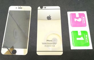 Защитная пленка-стекло для iPhone 6 (2 в 1), серебристая