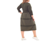 Стильное платье свободного кроя из мягкого комбинированного материала Арт. 10103-6837 (Цвет хаки) Размеры 50-68