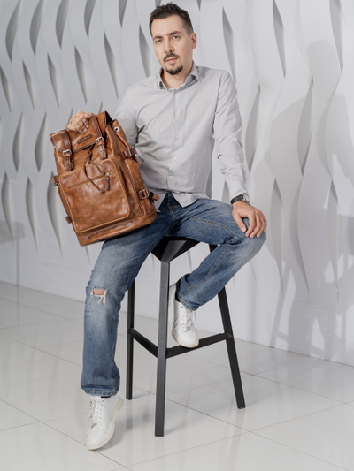 Кожаный рюкзак Volturno cognac/brown (арт. 3004-03)