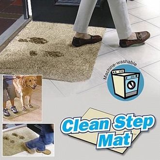 CLEAN STEP MAT - CУПЕРВПИТЫВАЮЩИЙ ПРИДВЕРНЫЙ КОВРИК. ВСЯ ГРЯЗЬ С УЛИЦЫ С ВАШИХ НОГ И ЛАП ОСТАНЕТСЯ НА НЕМ.