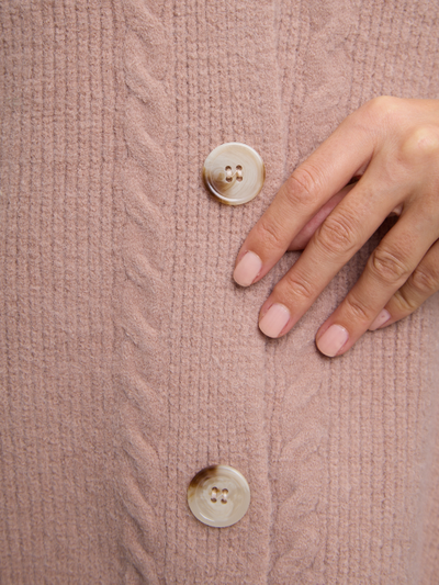 Вязаный удлиненный кардиган оверсайз на пуговицах