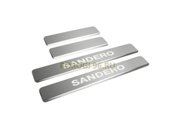 Накладки на пороги для Renault Sandero II, II рестайлинг / Sandero StepWay II рестайлинг 2014-2018 / 2018-