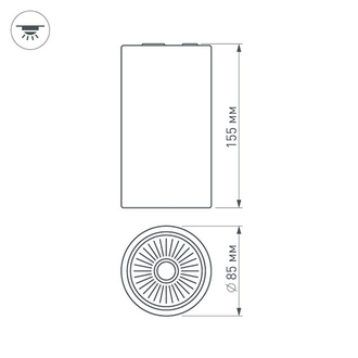 Корпус Arlight SP-POLO-SURFACE-R85 (1-3, 350mA) (Белый/Чёрный)